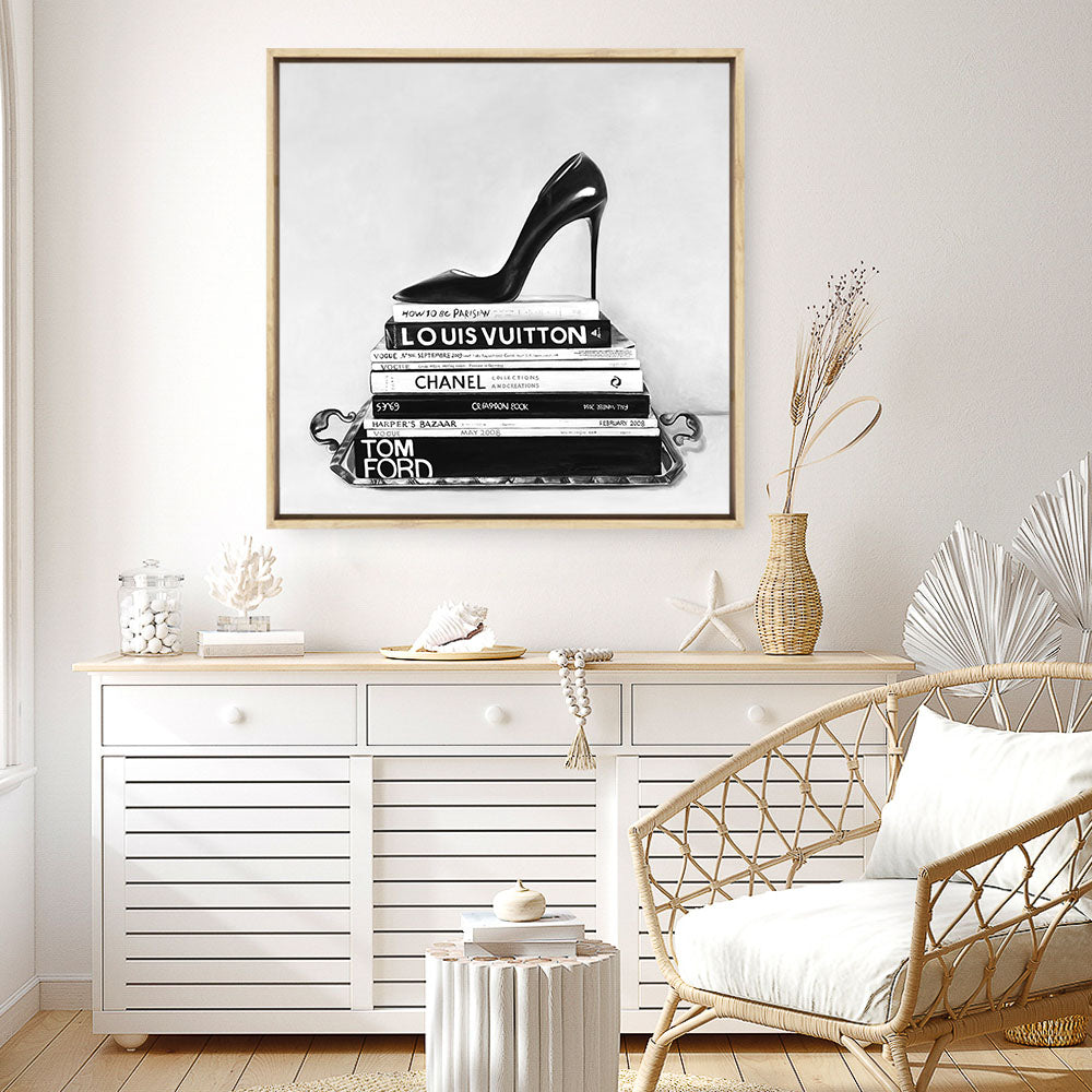Shop Runway Reads (Square) Canvas Print a Hamptons style themed painted framed canvas wall art print from The Print Emporium artwork collection - Buy Australian made fine art painting style stretched canvas prints for the home and your interior decor space, TPE-193-CA-40X40-NF