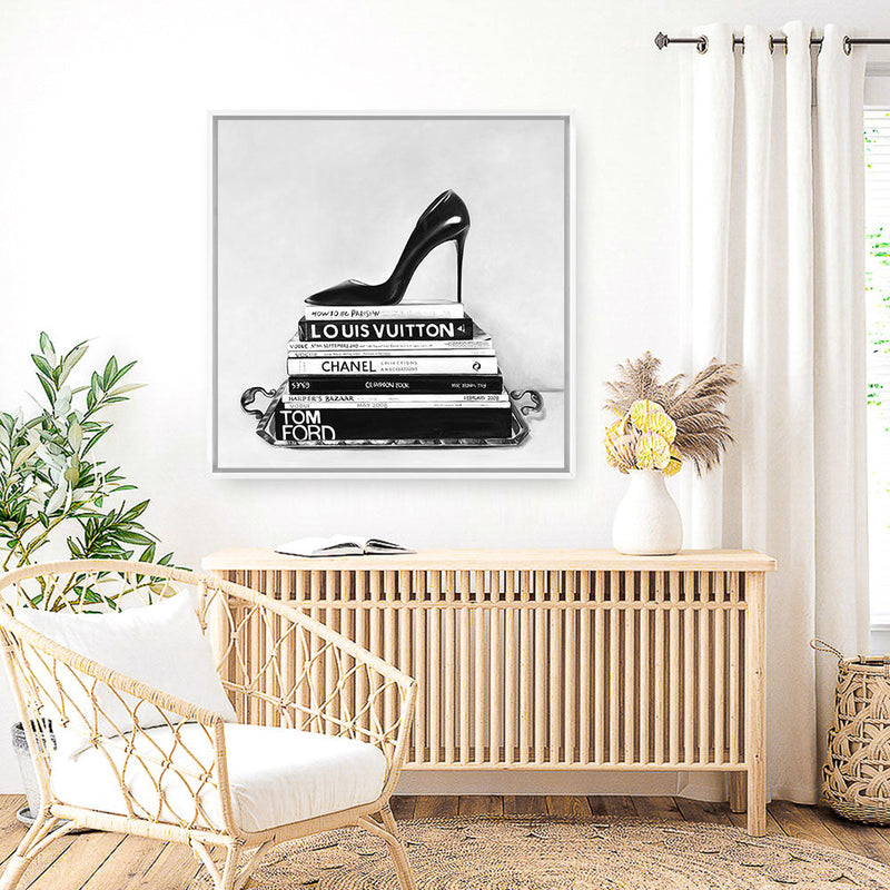 Shop Runway Reads (Square) Canvas Print a Hamptons style themed painted framed canvas wall art print from The Print Emporium artwork collection - Buy Australian made fine art painting style stretched canvas prints for the home and your interior decor space, TPE-193-CA-40X40-NF