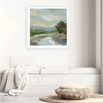 Shop Sage Lake (Square) Art Print a painted style wall art print from The Print Emporium wall artwork collection - Buy Australian made fine art painting style poster and framed prints for the home and your interior decor room, TPE-WA-68578-AP