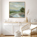 Shop Sage Lake (Square) Canvas Print a painted style framed canvas wall art print from The Print Emporium artwork collection - Buy Australian made fine art painting style stretched canvas prints for the home and your interior decor space, TPE-WA-68578-CA-40X40-NF