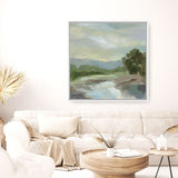 Shop Sage Lake (Square) Canvas Print a painted style framed canvas wall art print from The Print Emporium artwork collection - Buy Australian made fine art painting style stretched canvas prints for the home and your interior decor space, TPE-WA-68578-CA-40X40-NF