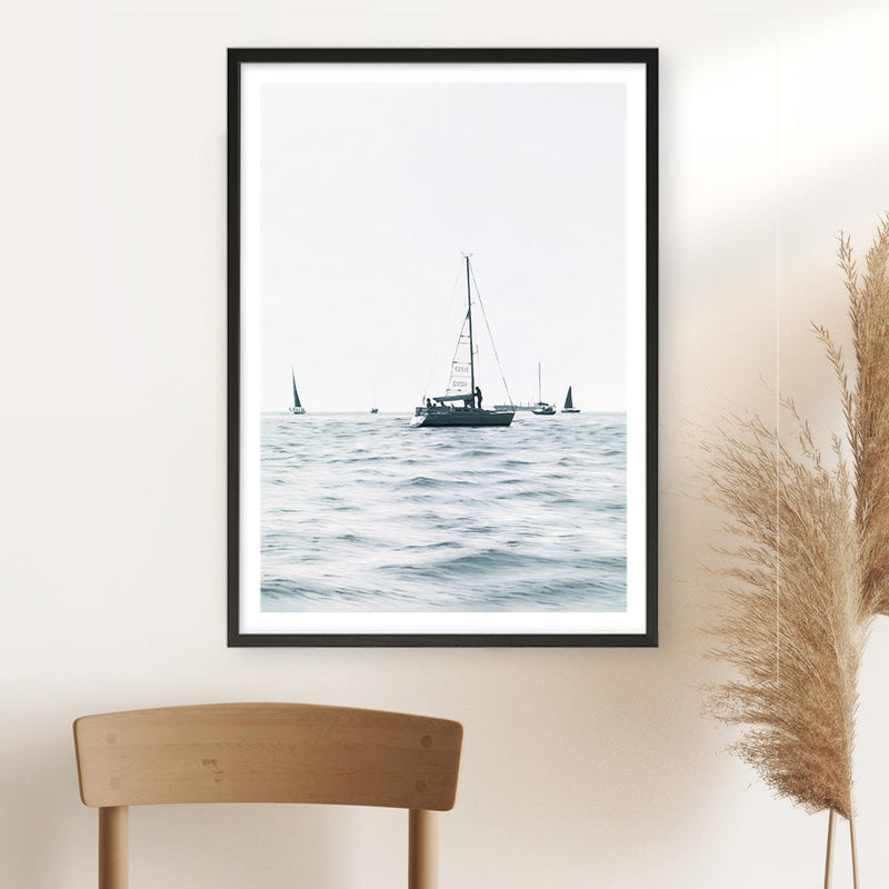 Shop Sailboats Art Print a coastal themed painted wall art print from The Print Emporium wall artwork collection - Buy Australian made fine art painting style poster and framed prints for the home and your interior decor room, TPE-756-AP