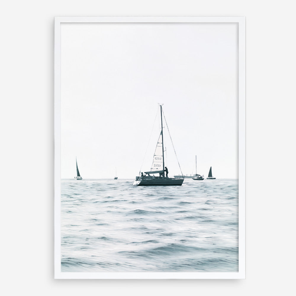 Shop Sailboats Art Print a coastal themed painted wall art print from The Print Emporium wall artwork collection - Buy Australian made fine art painting style poster and framed prints for the home and your interior decor room, TPE-756-AP