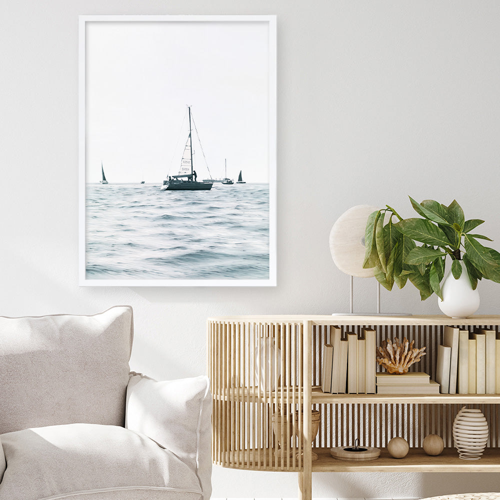 Shop Sailboats Art Print a coastal themed painted wall art print from The Print Emporium wall artwork collection - Buy Australian made fine art painting style poster and framed prints for the home and your interior decor room, TPE-756-AP