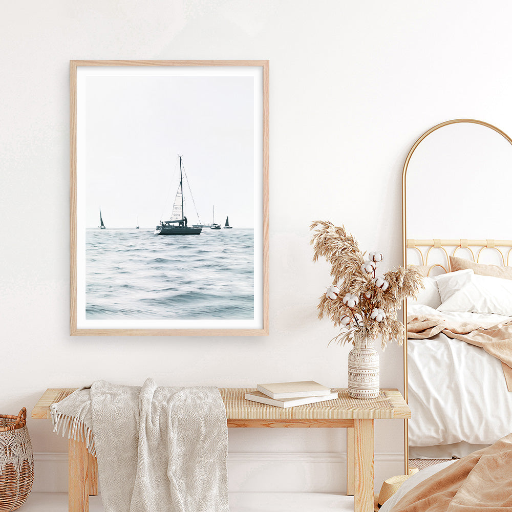 Shop Sailboats Art Print a coastal themed painted wall art print from The Print Emporium wall artwork collection - Buy Australian made fine art painting style poster and framed prints for the home and your interior decor room, TPE-756-AP