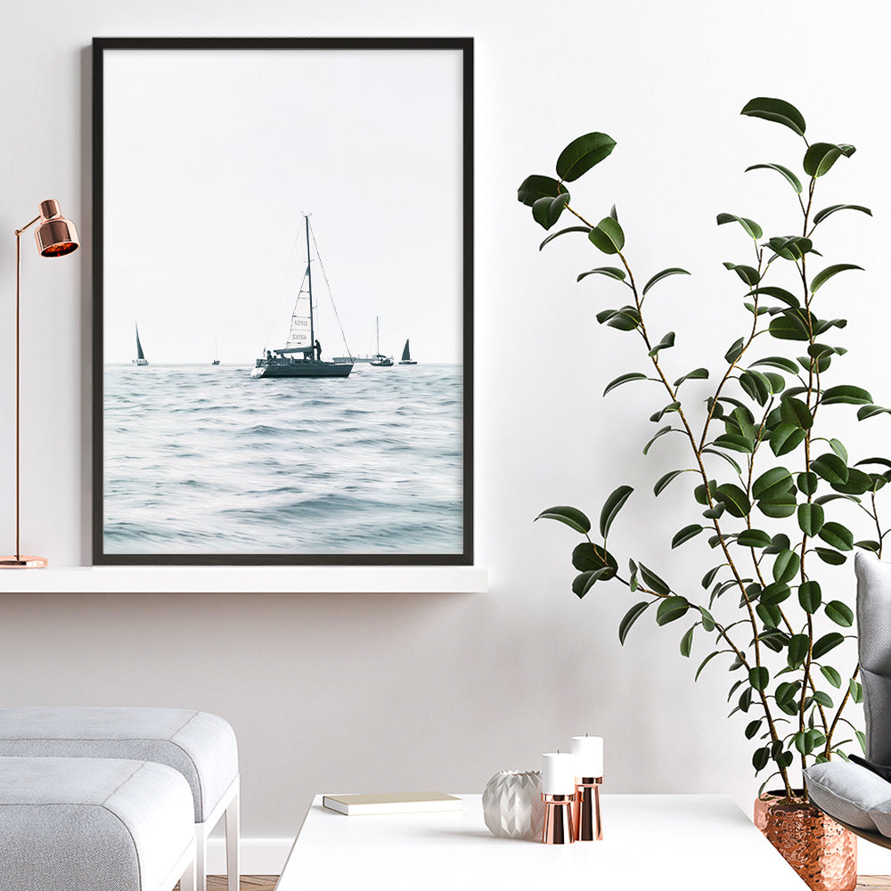Shop Sailboats Art Print a coastal themed painted wall art print from The Print Emporium wall artwork collection - Buy Australian made fine art painting style poster and framed prints for the home and your interior decor room, TPE-756-AP