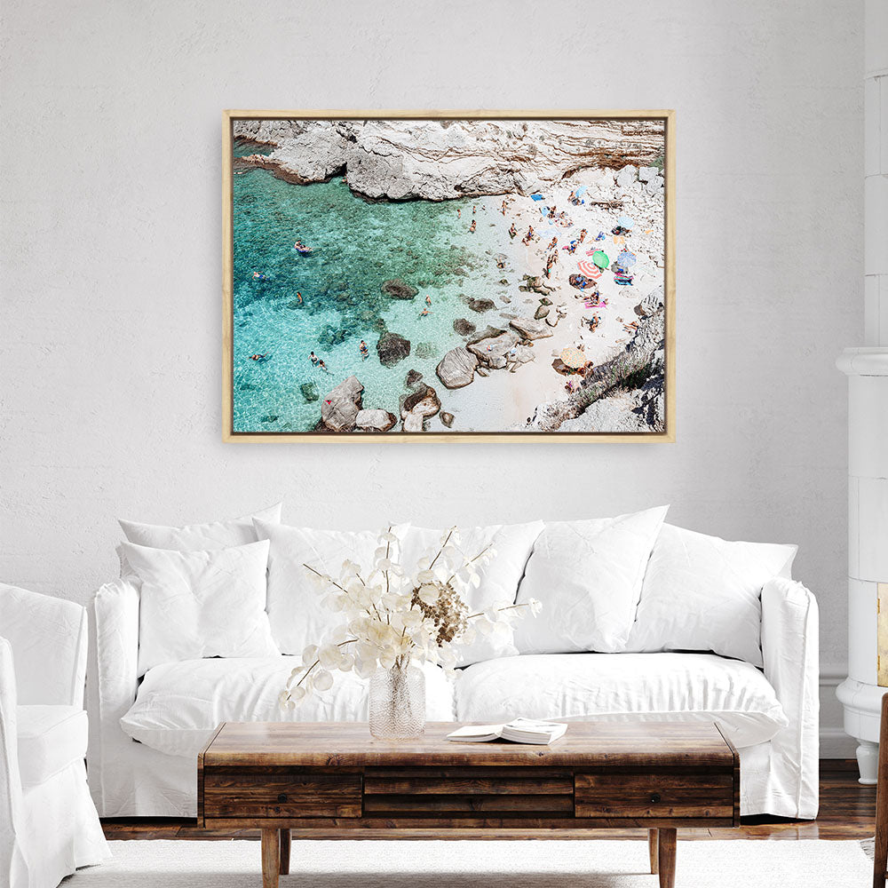 Shop Salento Beach Day II Photo Canvas Print a coastal themed photography framed stretched canvas print from The Print Emporium wall artwork collection - Buy Australian made prints for the home and your interior decor space, TPE-1190-CA-35X46-NF