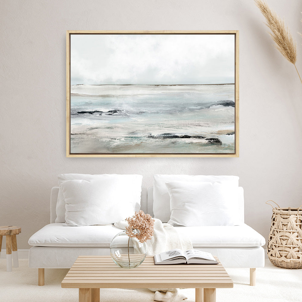 Shop Sandy Bay Canvas Print a painted abstract themed framed canvas wall art print from The Print Emporium artwork collection - Buy Australian made fine art painting style stretched canvas prints for the home and your interior decor space, TPE-DH-139-CA-35X46-NF