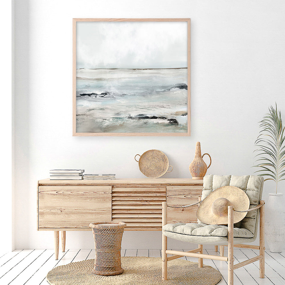 Shop Sandy Bay (Square) Art Print a painted abstract themed wall art print from The Print Emporium wall artwork collection - Buy Australian made fine art painting style poster and framed prints for the home and your interior decor room, TPE-DH-223-AP