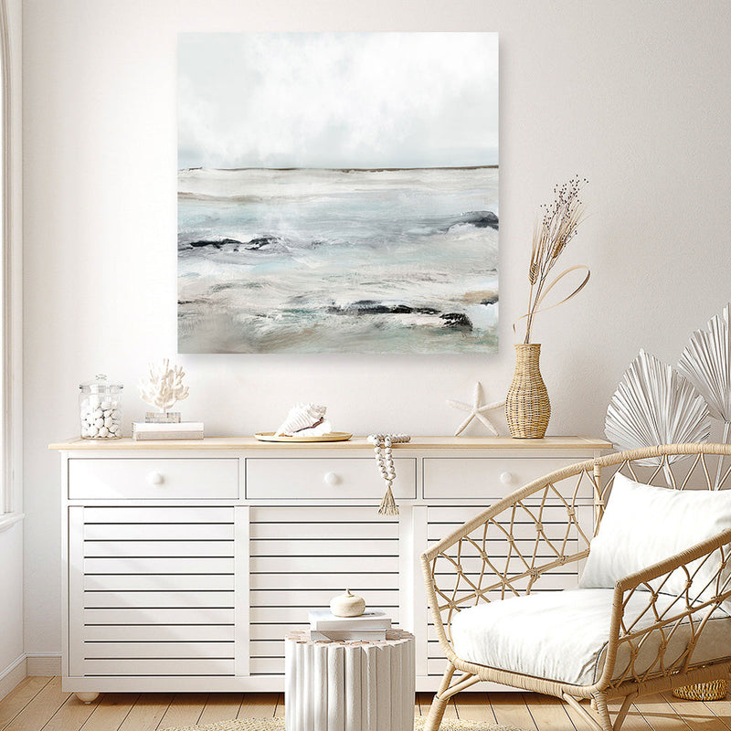 Shop Sandy Bay (Square) Canvas Print a painted abstract themed framed canvas wall art print from The Print Emporium artwork collection - Buy Australian made fine art painting style stretched canvas prints for the home and your interior decor space, TPE-DH-223-CA-40X40-NF