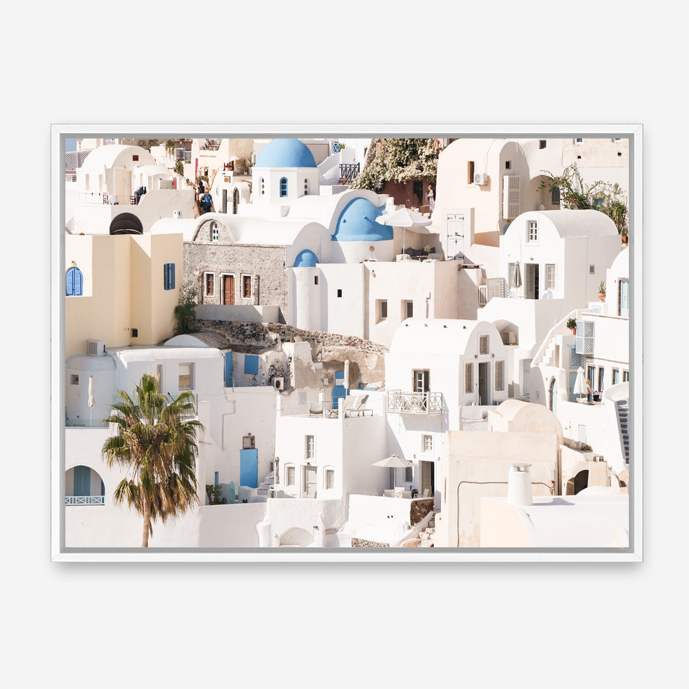 Shop Santorini Architecture Photo Canvas Print a photography framed stretched canvas print from The Print Emporium wall artwork collection - Buy Australian made prints for the home and your interior decor space, TPE-1359-CA-35X46-NF