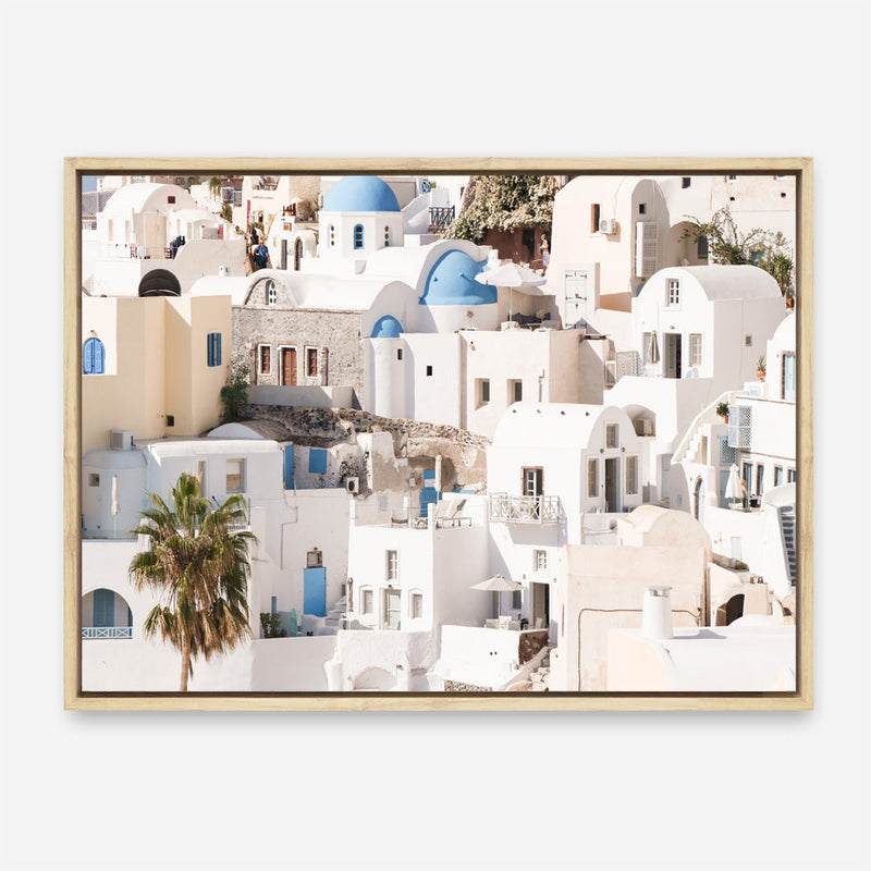 Shop Santorini Architecture Photo Canvas Print a photography framed stretched canvas print from The Print Emporium wall artwork collection - Buy Australian made prints for the home and your interior decor space, TPE-1359-CA-35X46-NF