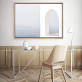 Shop Santorini Balcony II Photo Canvas Print a coastal themed photography framed stretched canvas print from The Print Emporium wall artwork collection - Buy Australian made prints for the home and your interior decor space, TPE-847-CA-35X46-NF