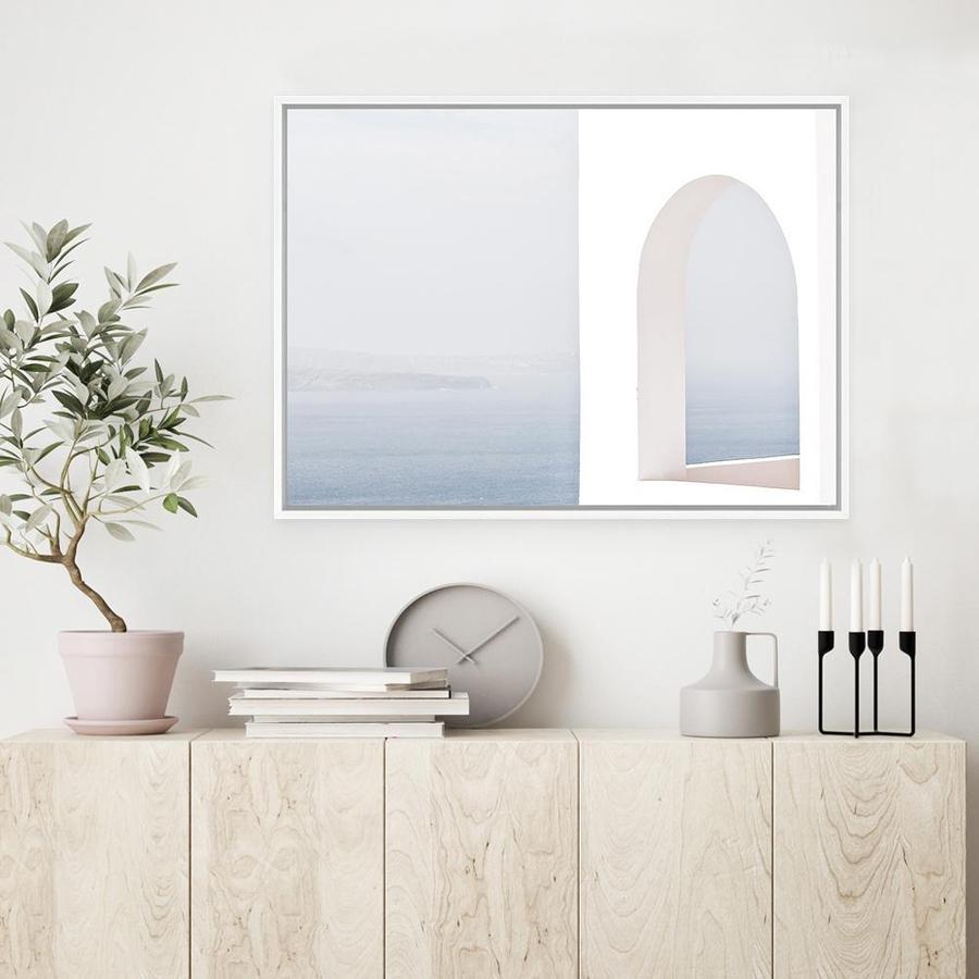 Shop Santorini Balcony II Photo Canvas Print a coastal themed photography framed stretched canvas print from The Print Emporium wall artwork collection - Buy Australian made prints for the home and your interior decor space, TPE-847-CA-35X46-NF