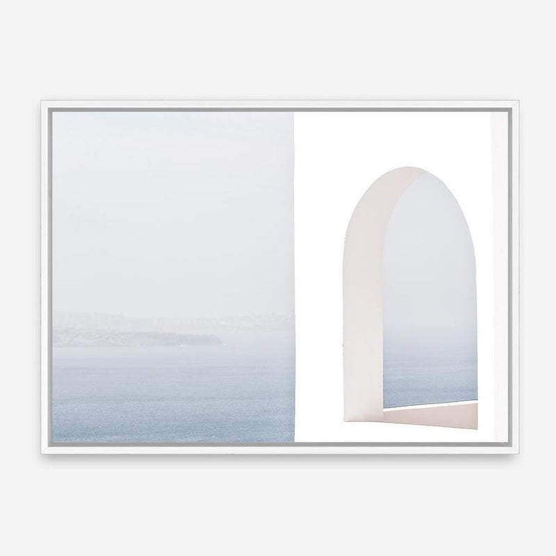 Shop Santorini Balcony II Photo Canvas Print a coastal themed photography framed stretched canvas print from The Print Emporium wall artwork collection - Buy Australian made prints for the home and your interior decor space, TPE-847-CA-35X46-NF