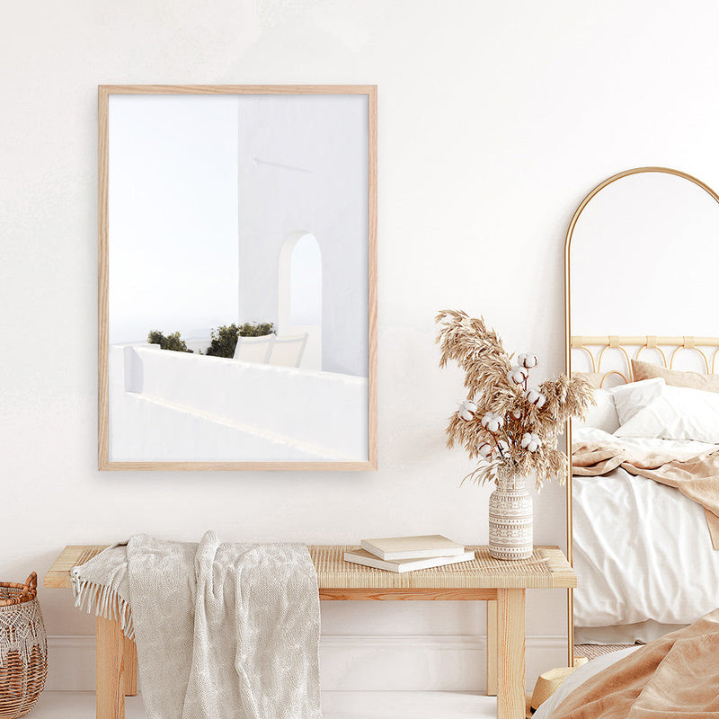 Shop Santorini Balcony Photo Art Print a coastal themed photography wall art print from The Print Emporium wall artwork collection - Buy Australian made fine art poster and framed prints for the home and your interior decor, TPE-1280-AP