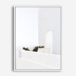 Shop Santorini Balcony Photo Canvas Print a coastal themed photography framed stretched canvas print from The Print Emporium wall artwork collection - Buy Australian made prints for the home and your interior decor space, TPE-1280-CA-35X46-NF