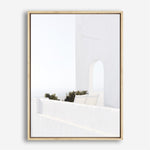 Shop Santorini Balcony Photo Canvas Print a coastal themed photography framed stretched canvas print from The Print Emporium wall artwork collection - Buy Australian made prints for the home and your interior decor space, TPE-1280-CA-35X46-NF