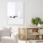 Shop Santorini Balcony Photo Canvas Print a coastal themed photography framed stretched canvas print from The Print Emporium wall artwork collection - Buy Australian made prints for the home and your interior decor space, TPE-1280-CA-35X46-NF