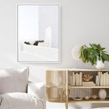 Shop Santorini Balcony Photo Canvas Print a coastal themed photography framed stretched canvas print from The Print Emporium wall artwork collection - Buy Australian made prints for the home and your interior decor space, TPE-1280-CA-35X46-NF