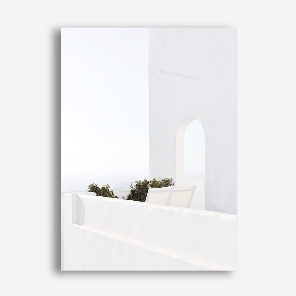 Shop Santorini Balcony Photo Canvas Print a coastal themed photography framed stretched canvas print from The Print Emporium wall artwork collection - Buy Australian made prints for the home and your interior decor space, TPE-1280-CA-35X46-NF