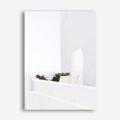 Shop Santorini Balcony Photo Canvas Print a coastal themed photography framed stretched canvas print from The Print Emporium wall artwork collection - Buy Australian made prints for the home and your interior decor space, TPE-1280-CA-35X46-NF