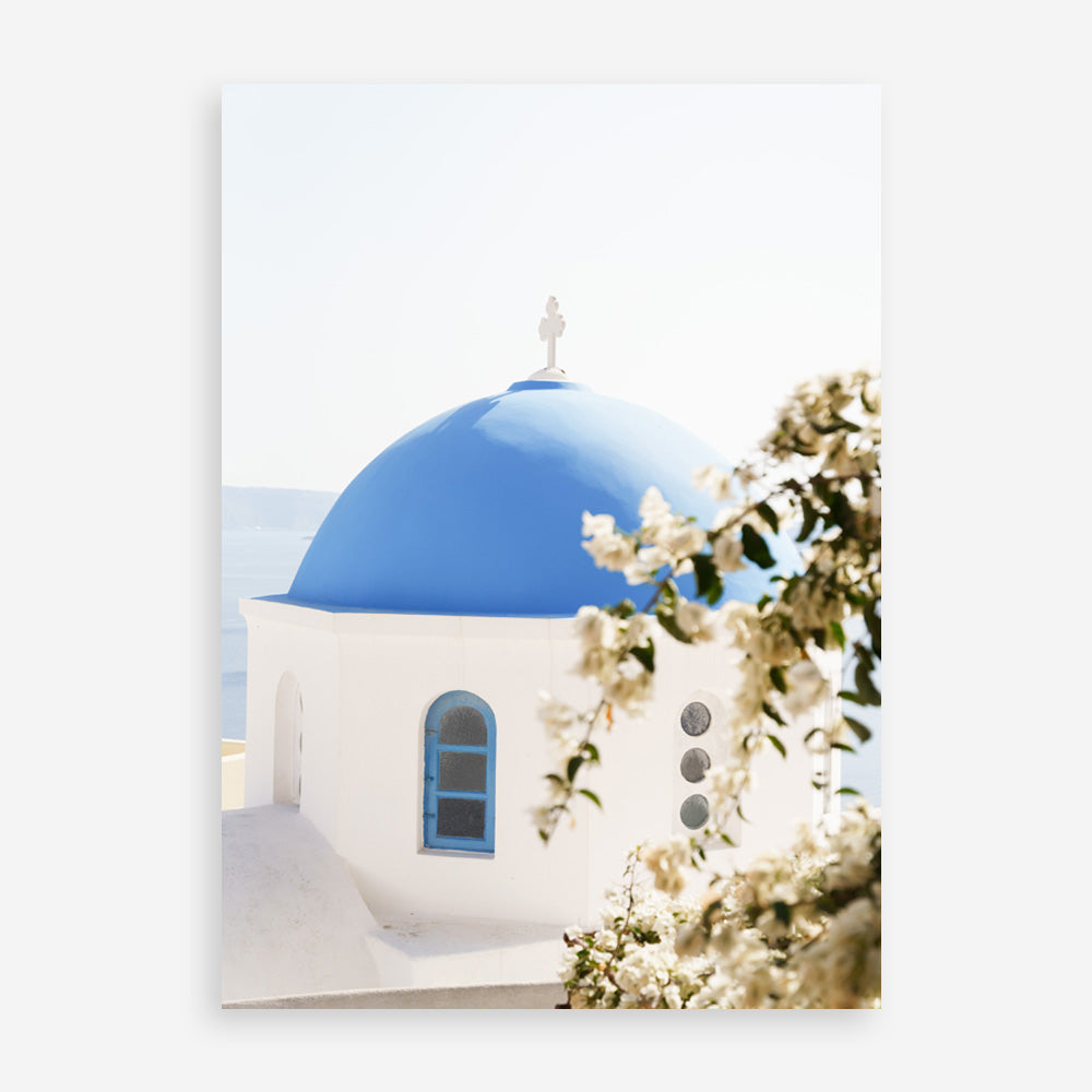 Shop Santorini Blossom Photo Art Print a coastal themed photography wall art print from The Print Emporium wall artwork collection - Buy Australian made fine art poster and framed prints for the home and your interior decor, TPE-1346-AP