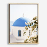 Shop Santorini Blossom Photo Canvas Print a coastal themed photography framed stretched canvas print from The Print Emporium wall artwork collection - Buy Australian made prints for the home and your interior decor space, TPE-1346-CA-35X46-NF