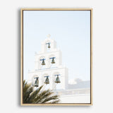 Shop Santorini Church Bells II Photo Canvas Print a photography framed stretched canvas print from The Print Emporium wall artwork collection - Buy Australian made prints for the home and your interior decor space, TPE-1365-CA-35X46-NF