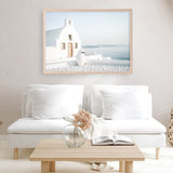 Shop Santorini Church Photo Art Print a coastal themed photography wall art print from The Print Emporium wall artwork collection - Buy Australian made fine art poster and framed prints for the home and your interior decor, TPE-1268-AP
