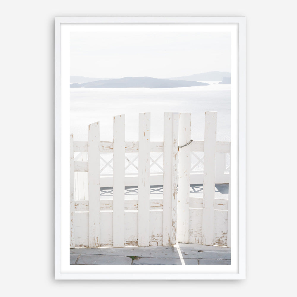 Shop Santorini Gate Photo Art Print a coastal themed photography wall art print from The Print Emporium wall artwork collection - Buy Australian made fine art poster and framed prints for the home and your interior decor, TPE-1333-AP