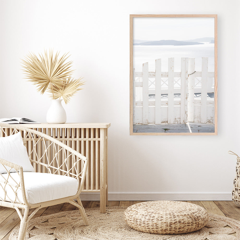 Shop Santorini Gate Photo Art Print a coastal themed photography wall art print from The Print Emporium wall artwork collection - Buy Australian made fine art poster and framed prints for the home and your interior decor, TPE-1333-AP
