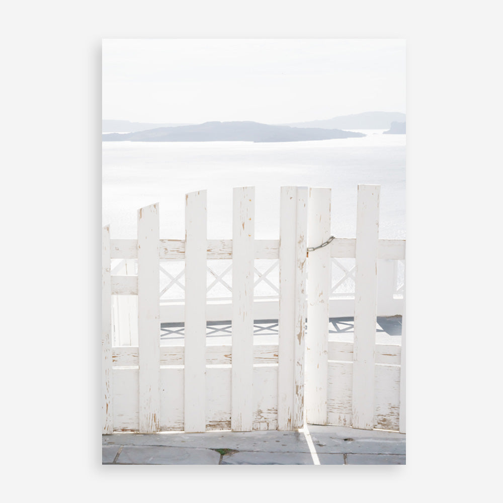 Shop Santorini Gate Photo Art Print a coastal themed photography wall art print from The Print Emporium wall artwork collection - Buy Australian made fine art poster and framed prints for the home and your interior decor, TPE-1333-AP