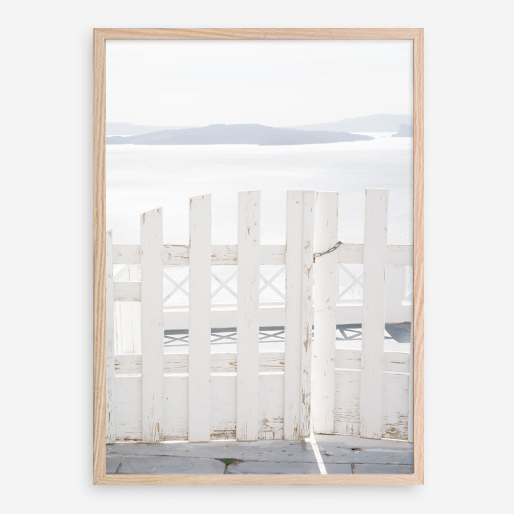 Shop Santorini Gate Photo Art Print a coastal themed photography wall art print from The Print Emporium wall artwork collection - Buy Australian made fine art poster and framed prints for the home and your interior decor, TPE-1333-AP