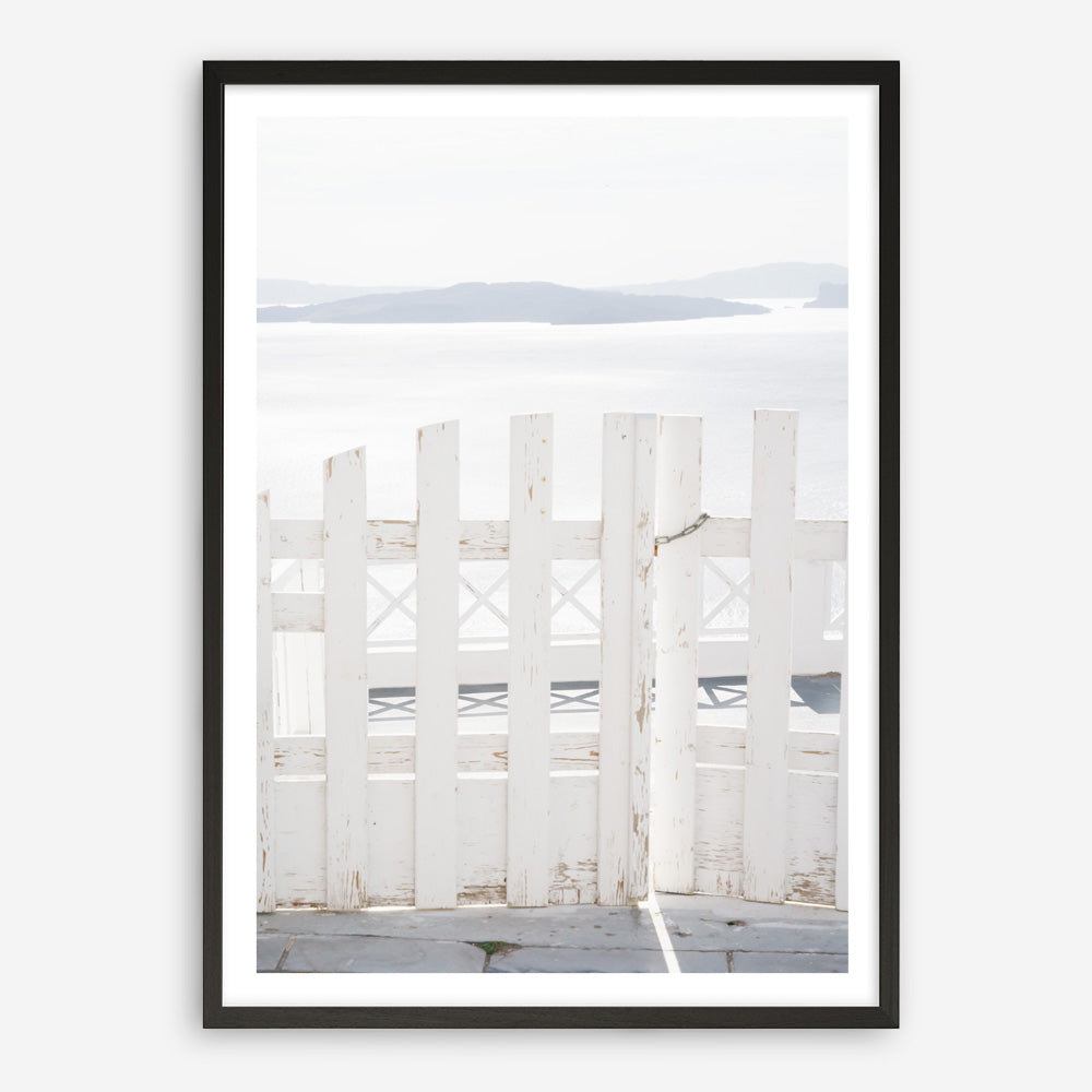 Shop Santorini Gate Photo Art Print a coastal themed photography wall art print from The Print Emporium wall artwork collection - Buy Australian made fine art poster and framed prints for the home and your interior decor, TPE-1333-AP