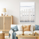 Shop Santorini Gate Photo Canvas Print a coastal themed photography framed stretched canvas print from The Print Emporium wall artwork collection - Buy Australian made prints for the home and your interior decor space, TPE-1333-CA-35X46-NF