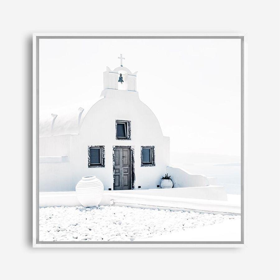 Shop Santorini I (Square) Photo Canvas a coastal themed photography framed stretched canvas print from The Print Emporium wall artwork collection - Buy Australian made prints for the home and your interior decor space, TPE-943-CA-40X40-NF