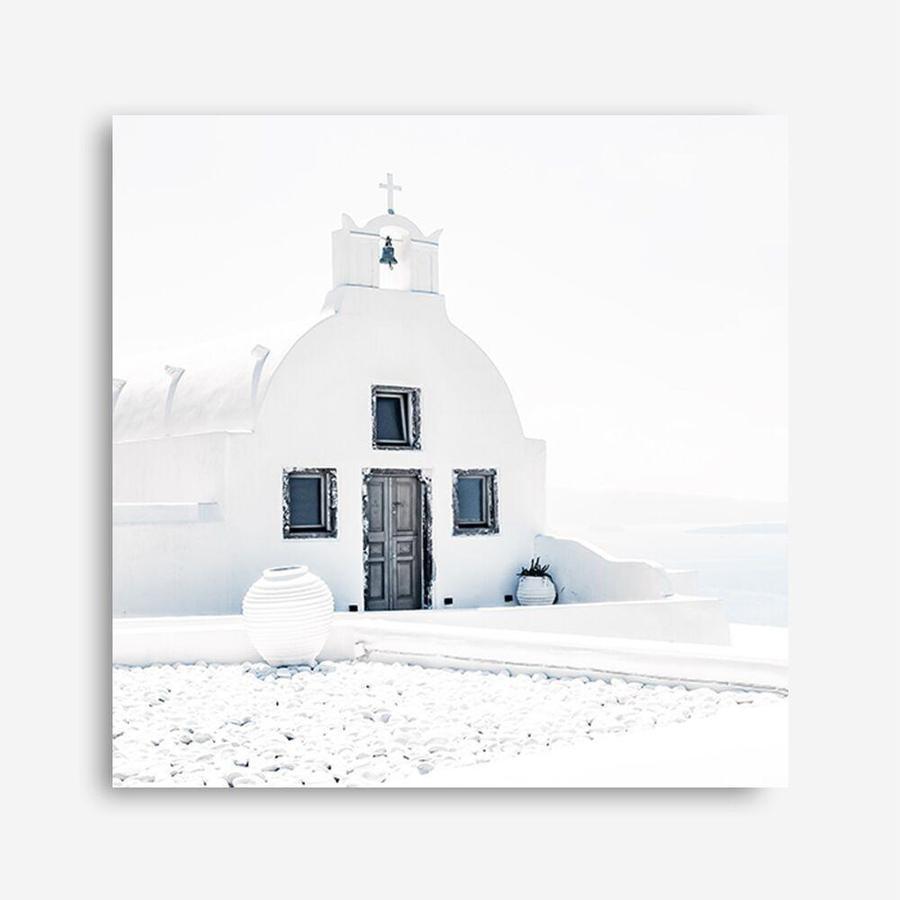 Shop Santorini I (Square) Photo Canvas a coastal themed photography framed stretched canvas print from The Print Emporium wall artwork collection - Buy Australian made prints for the home and your interior decor space, TPE-943-CA-40X40-NF