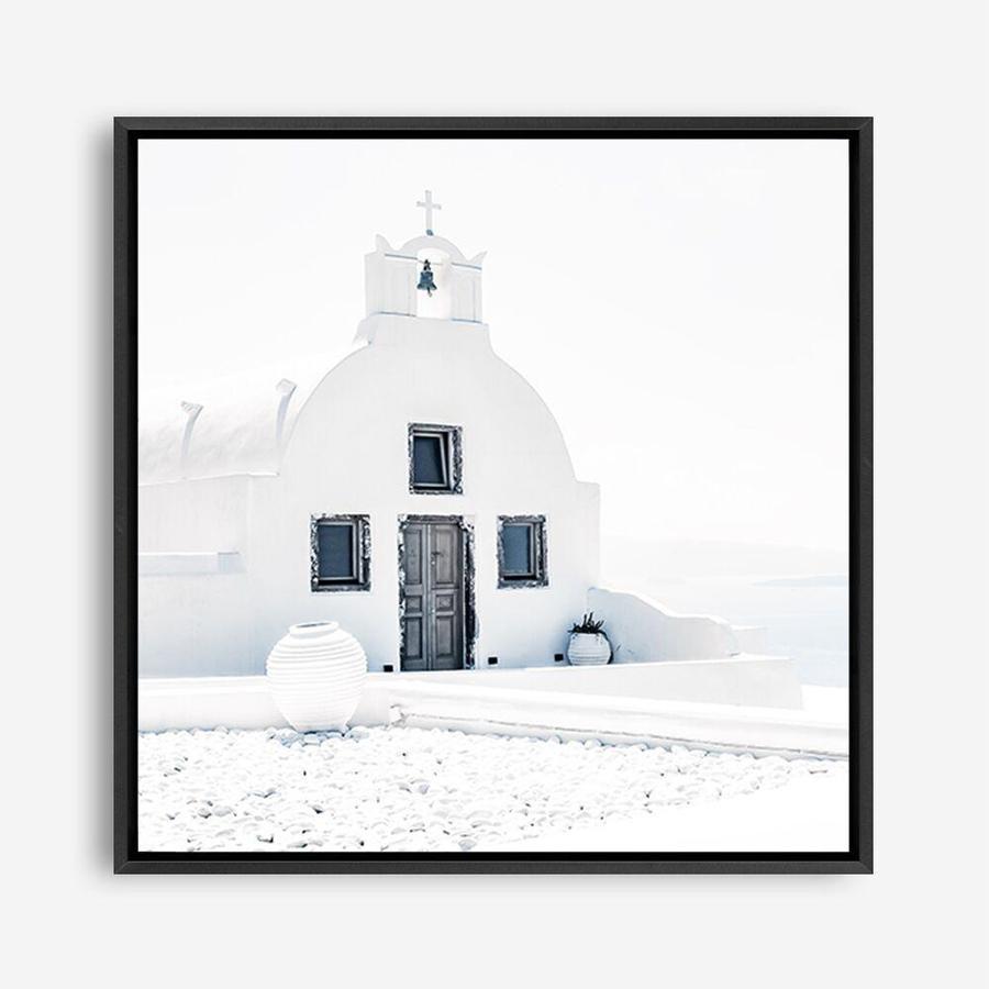 Shop Santorini I (Square) Photo Canvas a coastal themed photography framed stretched canvas print from The Print Emporium wall artwork collection - Buy Australian made prints for the home and your interior decor space, TPE-943-CA-40X40-NF