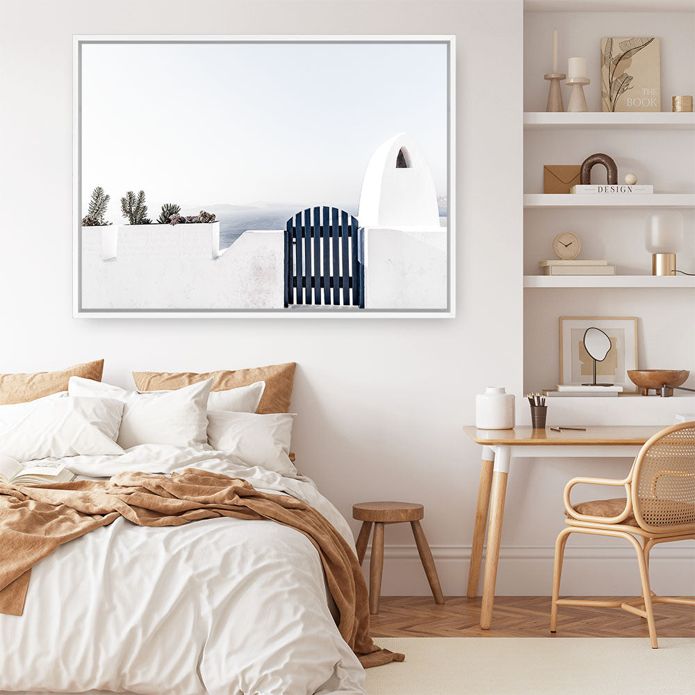 Shop Santorini II Photo Canvas Print a coastal themed photography framed stretched canvas print from The Print Emporium wall artwork collection - Buy Australian made prints for the home and your interior decor space, TPE-944-CA-35X46-NF