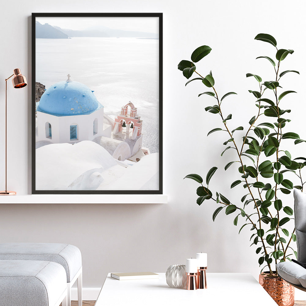 Shop Santorini Panorama I Photo Art Print a coastal themed photography wall art print from The Print Emporium wall artwork collection - Buy Australian made fine art poster and framed prints for the home and your interior decor, TPE-1319-AP