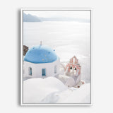 Shop Santorini Panorama I Photo Canvas Print a coastal themed photography framed stretched canvas print from The Print Emporium wall artwork collection - Buy Australian made prints for the home and your interior decor space, TPE-1319-CA-35X46-NF