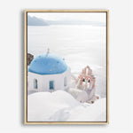 Shop Santorini Panorama I Photo Canvas Print a coastal themed photography framed stretched canvas print from The Print Emporium wall artwork collection - Buy Australian made prints for the home and your interior decor space, TPE-1319-CA-35X46-NF