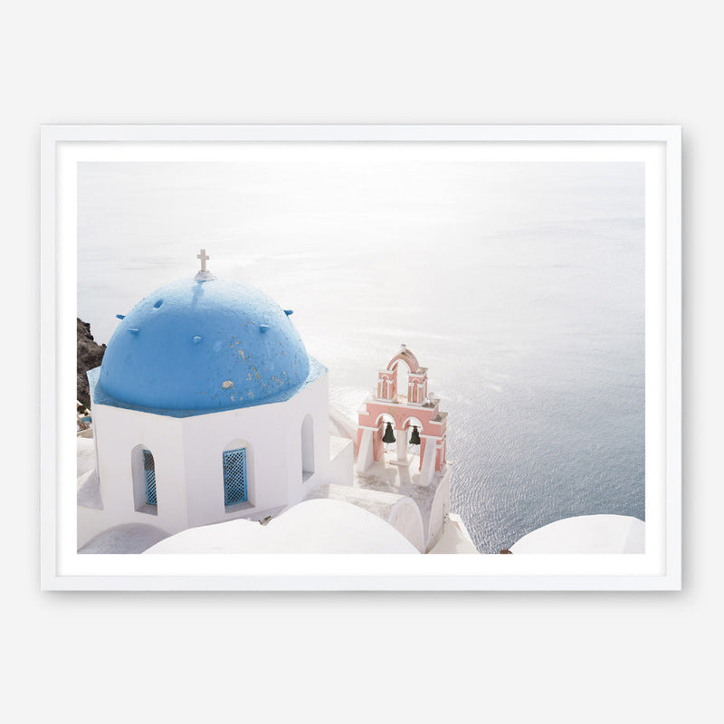 Shop Santorini Panorama II Photo Art Print a coastal themed photography wall art print from The Print Emporium wall artwork collection - Buy Australian made fine art poster and framed prints for the home and your interior decor, TPE-1320-AP