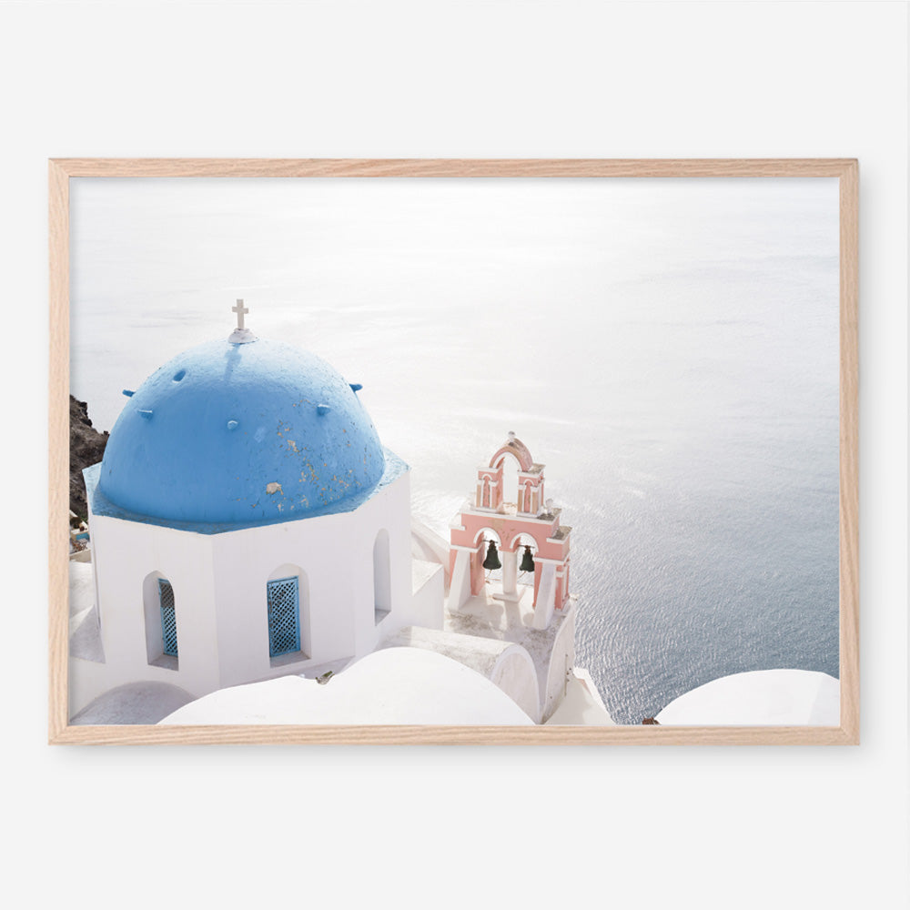 Shop Santorini Panorama II Photo Art Print a coastal themed photography wall art print from The Print Emporium wall artwork collection - Buy Australian made fine art poster and framed prints for the home and your interior decor, TPE-1320-AP