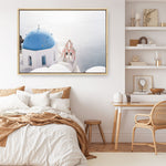 Shop Santorini Panorama II Photo Canvas Print a coastal themed photography framed stretched canvas print from The Print Emporium wall artwork collection - Buy Australian made prints for the home and your interior decor space, TPE-1320-CA-35X46-NF