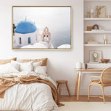Shop Santorini Panorama II Photo Canvas Print a coastal themed photography framed stretched canvas print from The Print Emporium wall artwork collection - Buy Australian made prints for the home and your interior decor space, TPE-1320-CA-35X46-NF