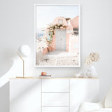 Shop Santorini Pink House III Photo Art Print a coastal themed photography wall art print from The Print Emporium wall artwork collection - Buy Australian made fine art poster and framed prints for the home and your interior decor, TPE-1326-AP