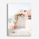 Shop Santorini Pink House III Photo Canvas Print a photography framed stretched canvas print from The Print Emporium wall artwork collection - Buy Australian made prints for the home and your interior decor space, TPE-1326-CA-35X46-NF