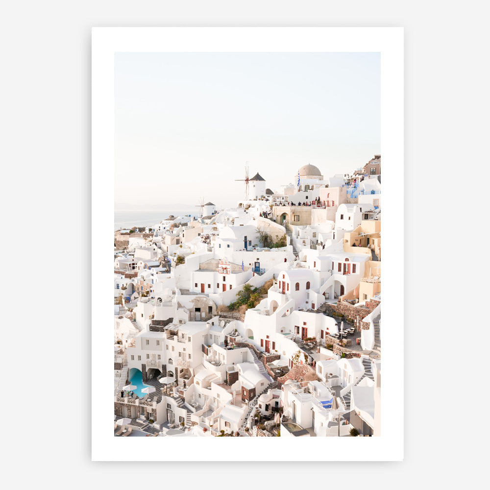 Shop Santorini Skyline I Photo Art Print a coastal themed photography wall art print from The Print Emporium wall artwork collection - Buy Australian made fine art poster and framed prints for the home and your interior decor, TPE-1314-AP
